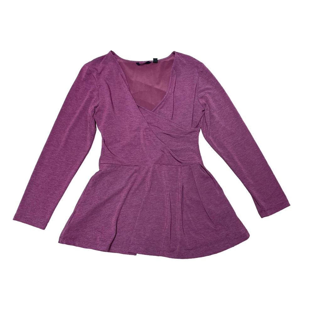 Betabrand, Purple Long Sleeve Faux Warp Top, Medium, Used